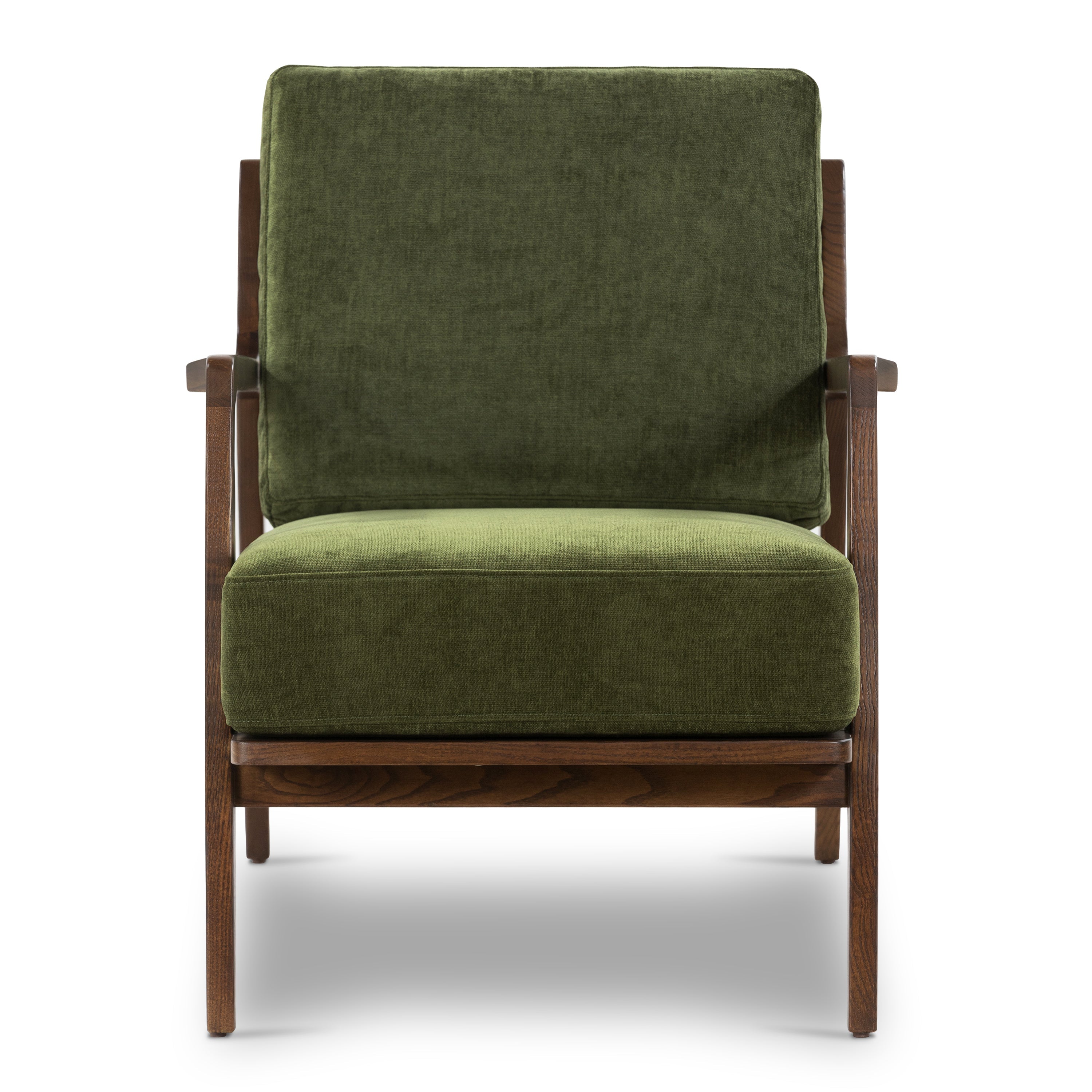 Modern Distressed Green Lounge Chair with Kiln-Dried Wood Frame