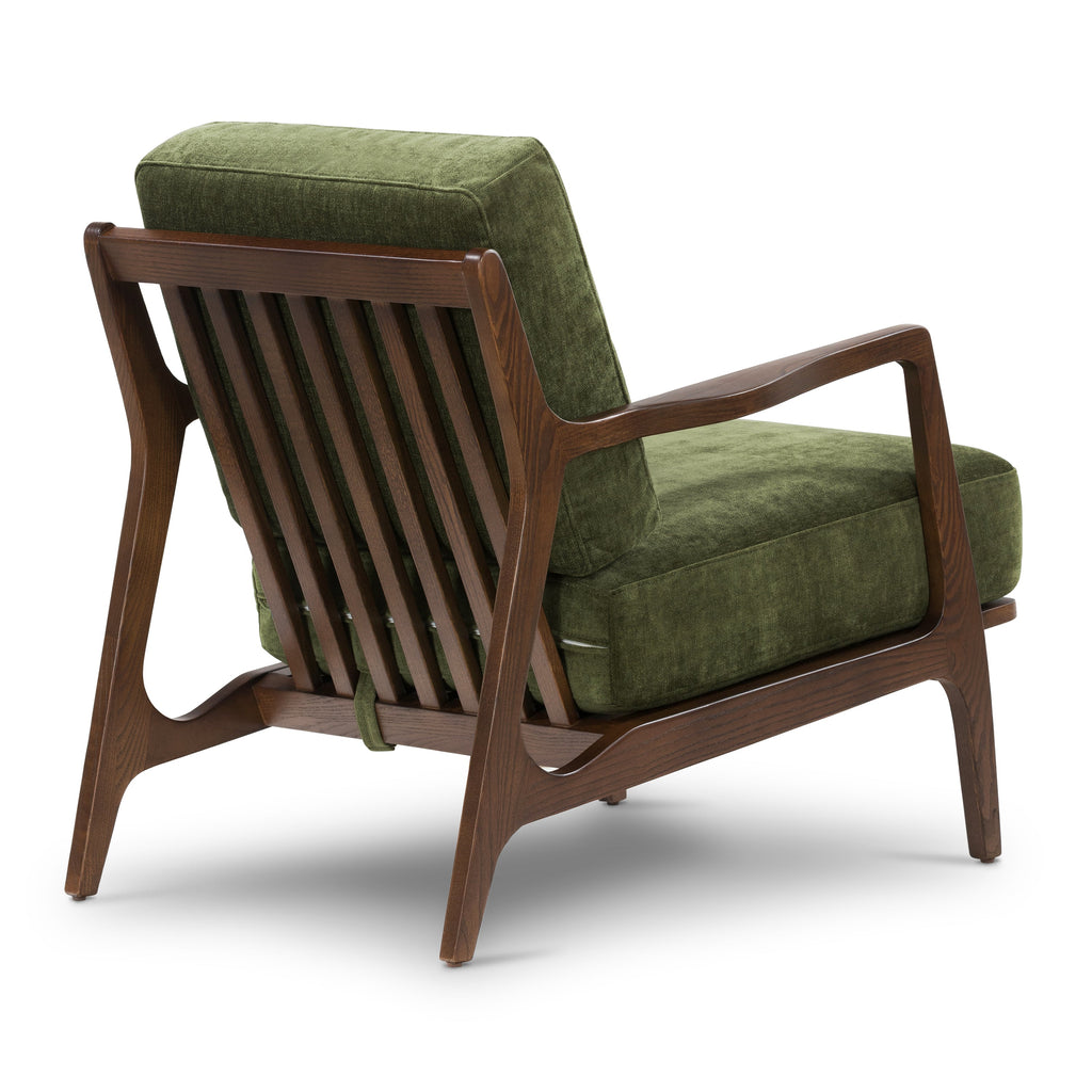 Modern Distressed Green Lounge Chair with Kiln-Dried Wood Frame