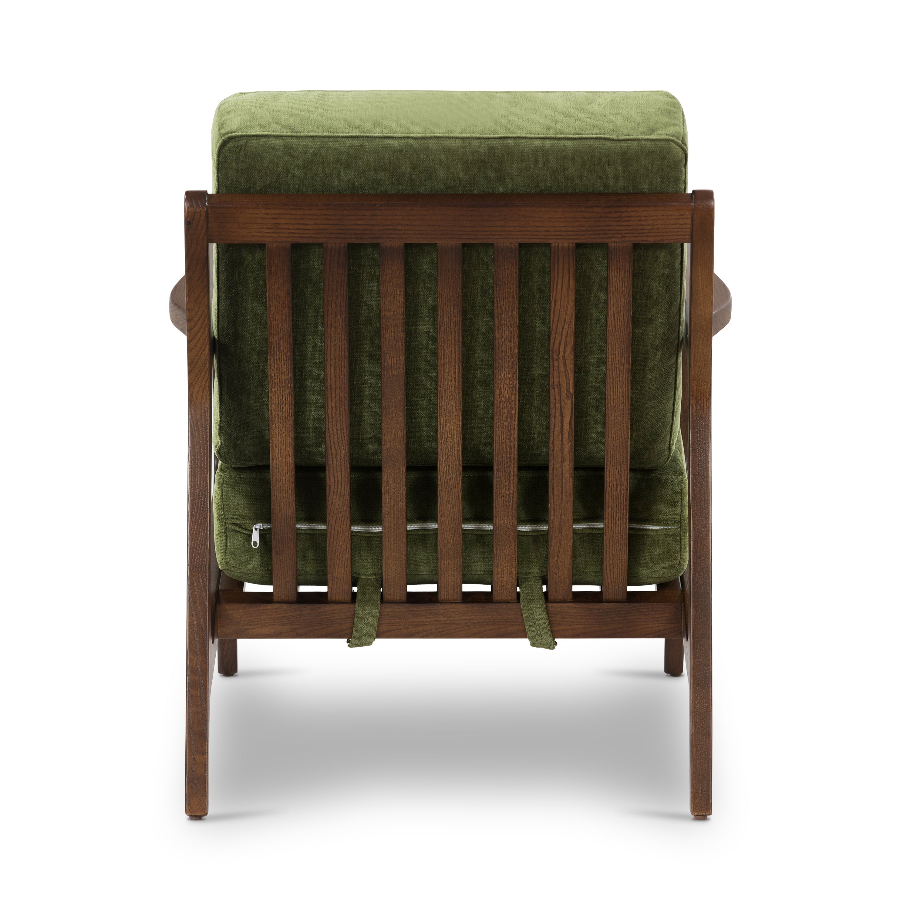 Modern Distressed Green Lounge Chair with Kiln-Dried Wood Frame