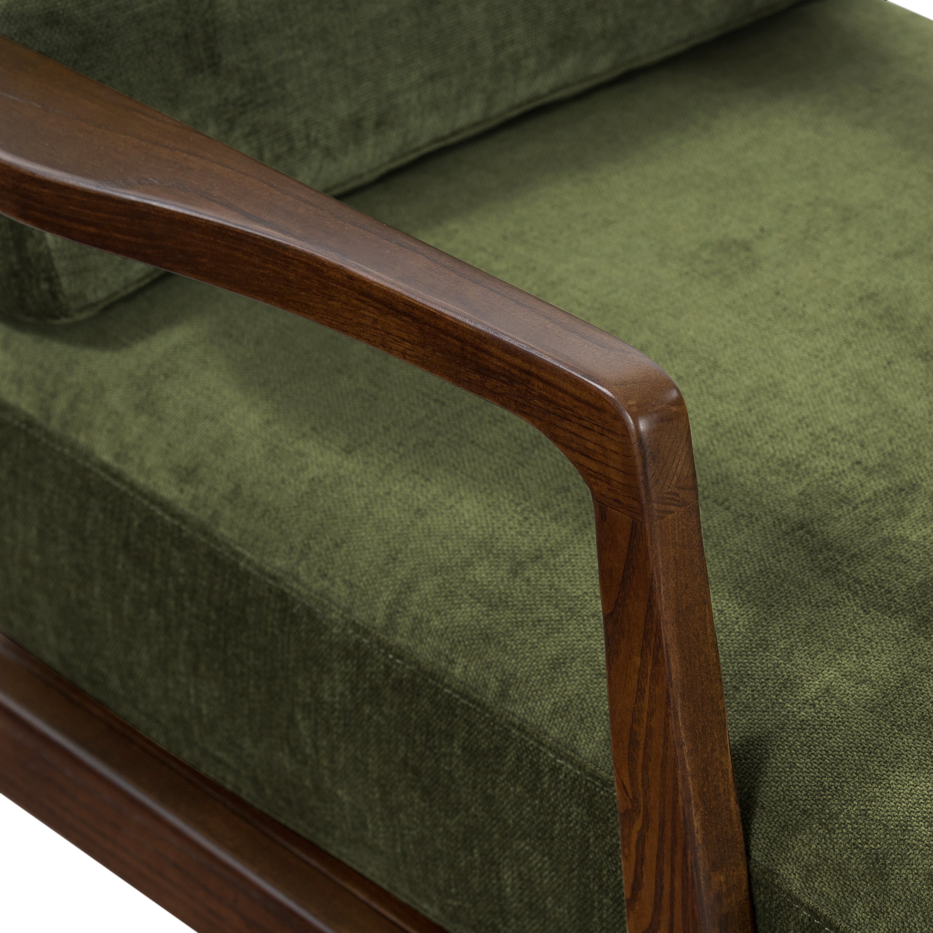 Modern Distressed Green Lounge Chair with Kiln-Dried Wood Frame
