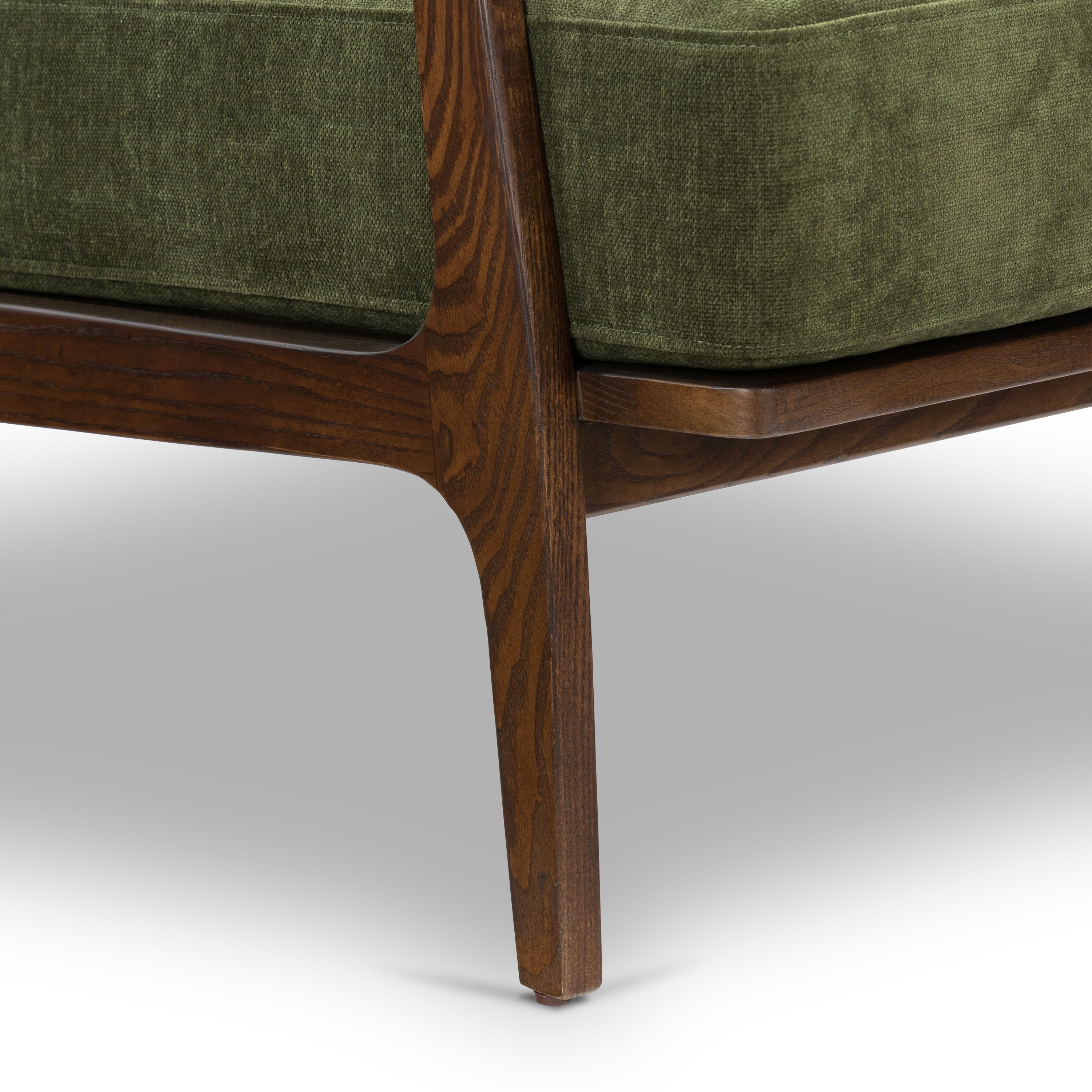 Modern Distressed Green Lounge Chair with Kiln-Dried Wood Frame