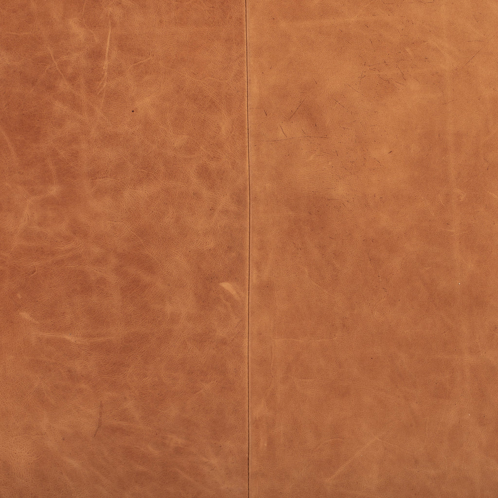 Modern Cognac Tan Leather Lounge Chair with Tufted Back