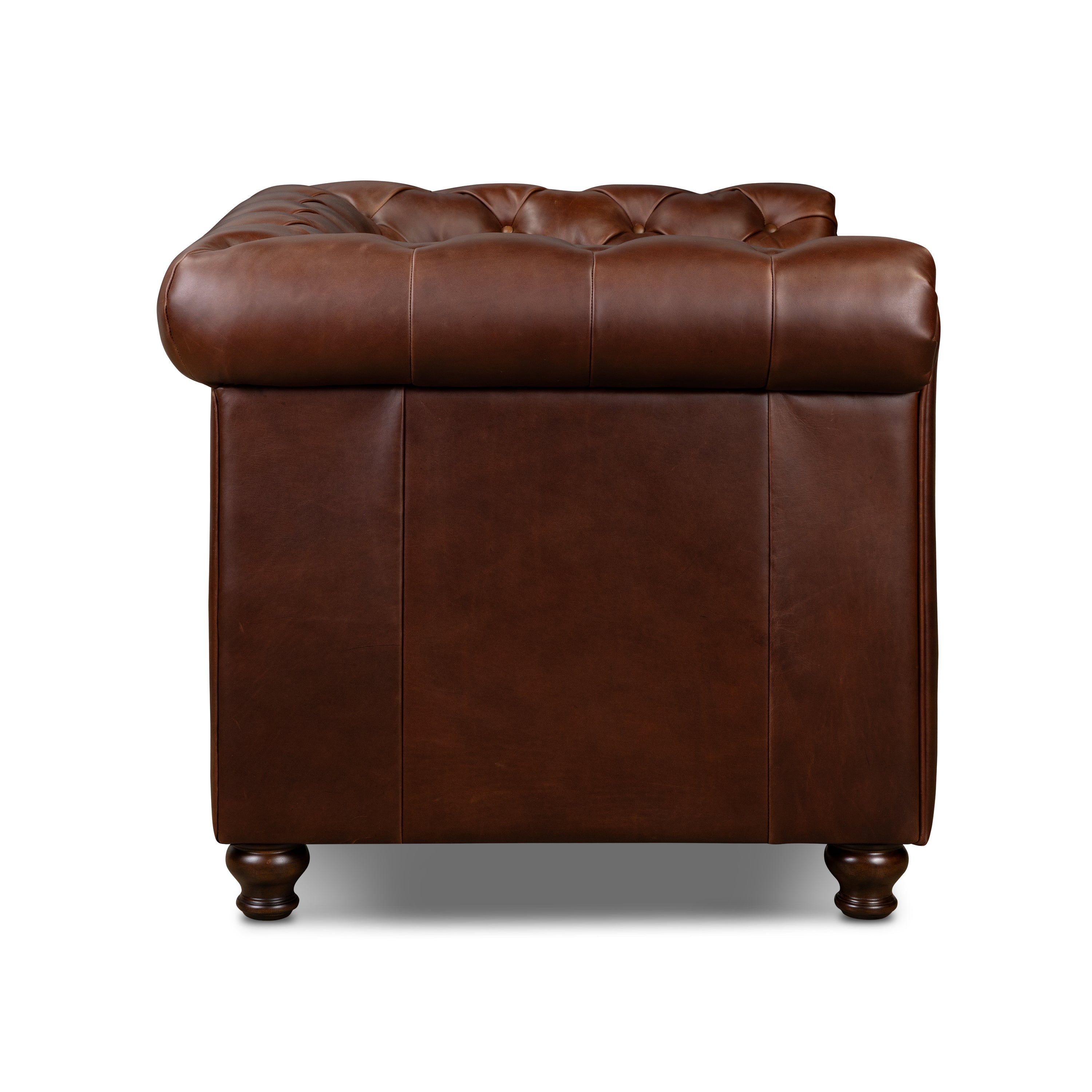 Chesterfield Oscuro Brown Leather Lounge Chair with Button Tufted Back
