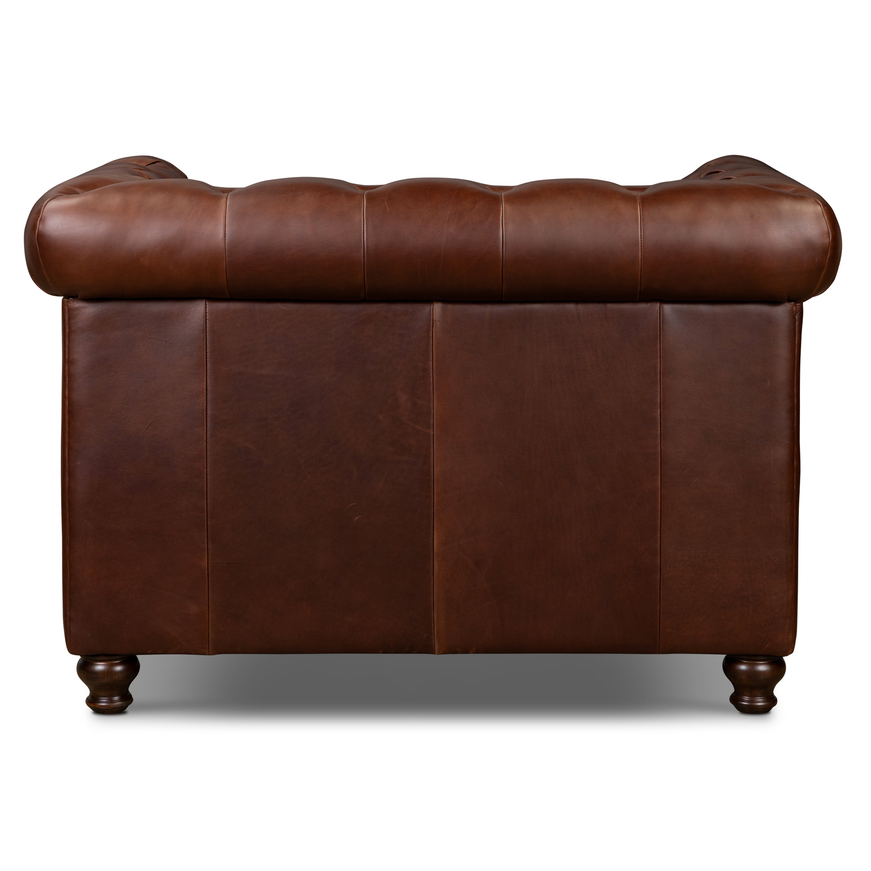 Chesterfield Oscuro Brown Leather Lounge Chair with Button Tufted Back