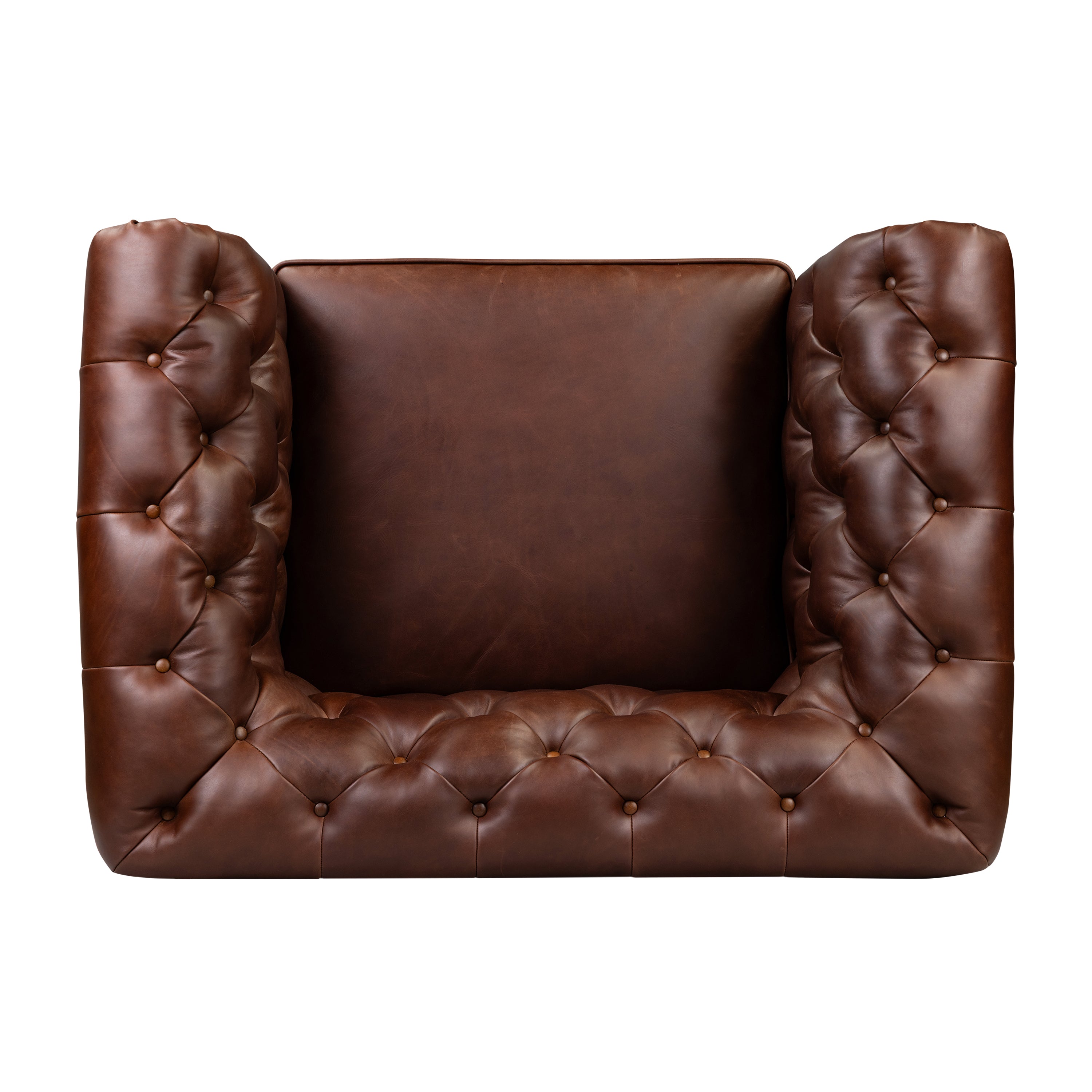 Chesterfield Oscuro Brown Leather Lounge Chair with Button Tufted Back