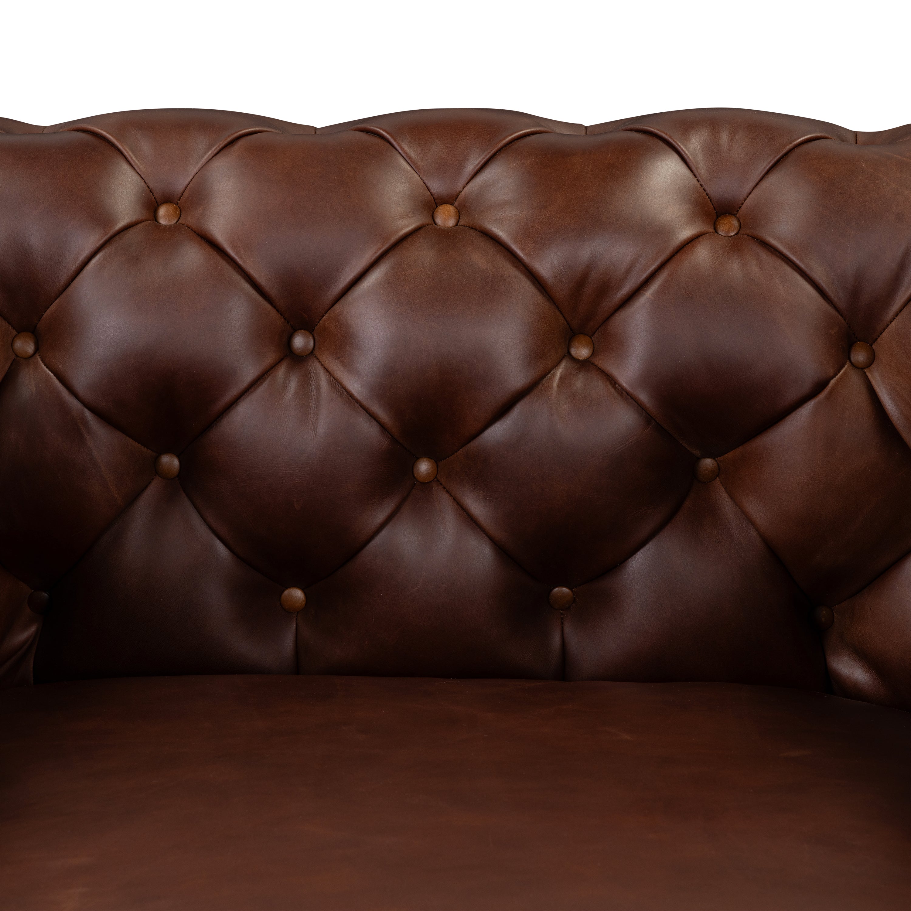 Chesterfield Oscuro Brown Leather Lounge Chair with Button Tufted Back