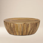 Table basse moderne en bois massif avec cadre en bois séché au four pour le salon