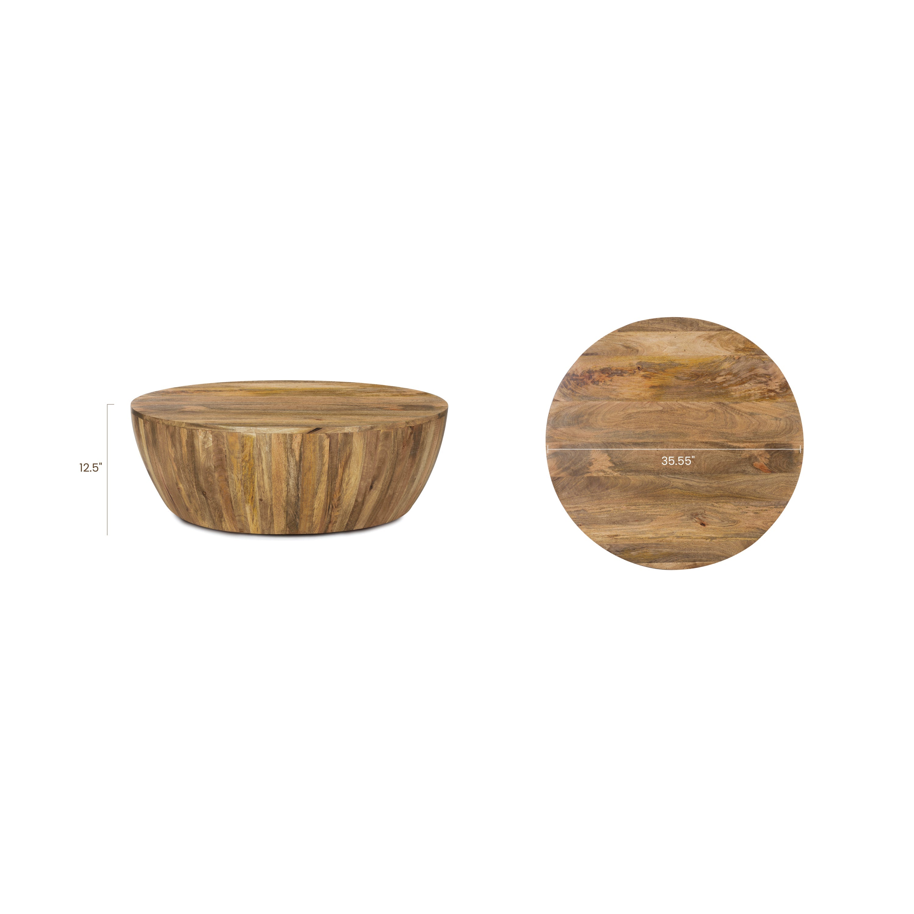 Modern Natural Coffee Table with Kiln-Dried Wood Frame for Living Room