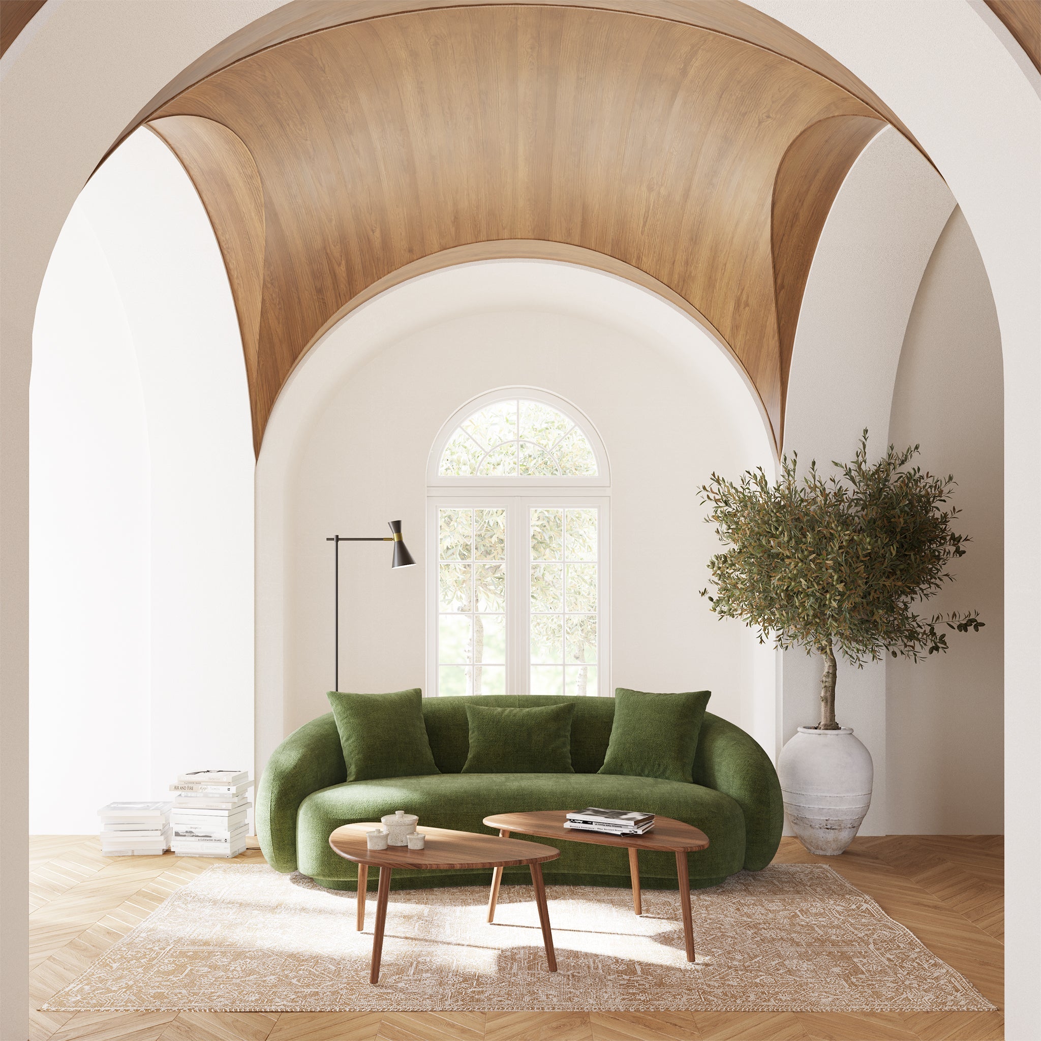 Mid-Century Modern Walnut Walnut Wood Coffee Table for Living Room