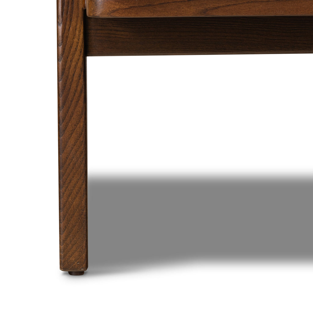Modern Cocoa Brown Leather Lounge Chair with Kiln-Dried Wood Frame