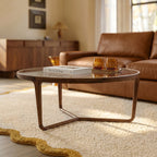 Table basse moderne en noyer pour salon