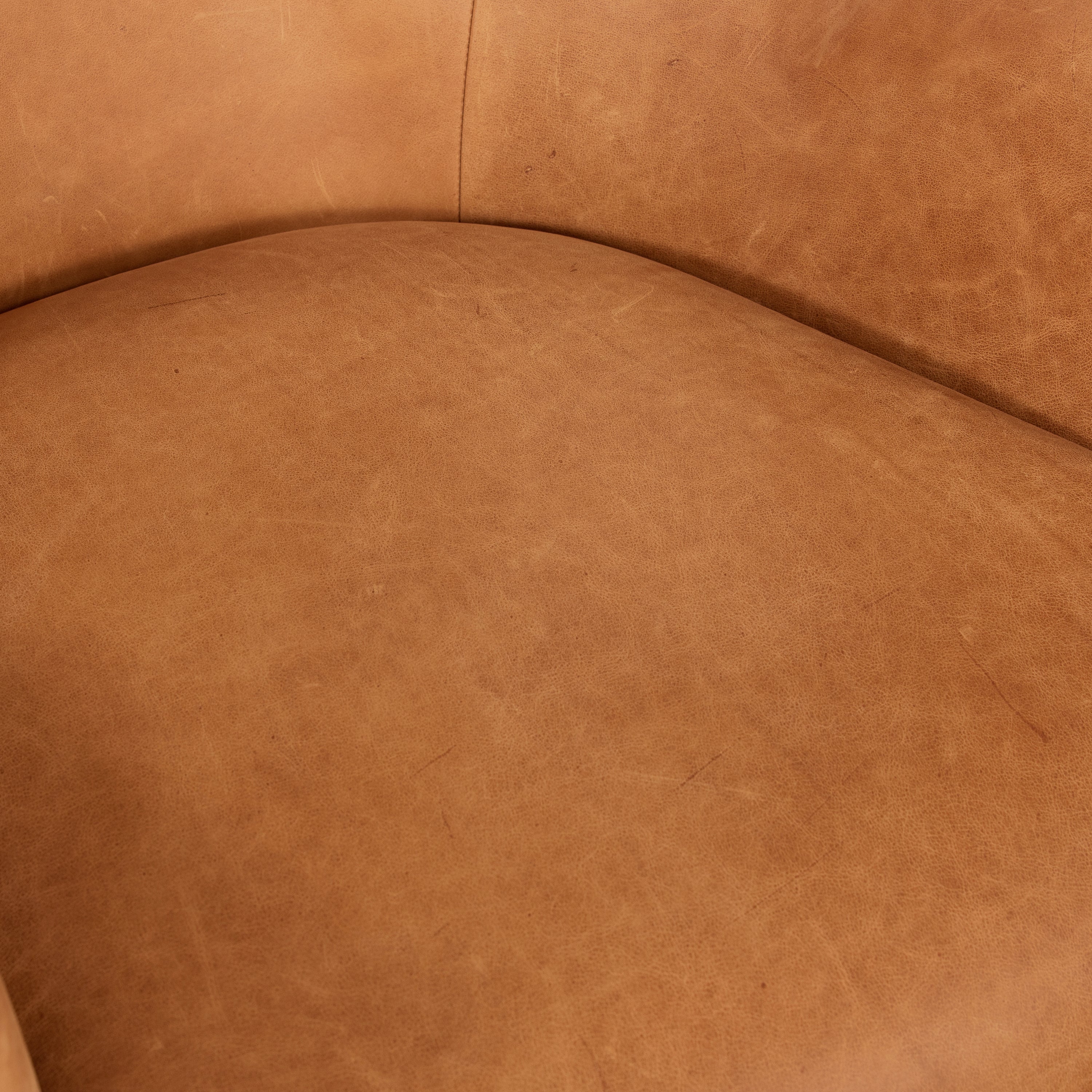 Traditional Cognac Tan Leather Lounge Chair with Kiln-Dried Wood Frame