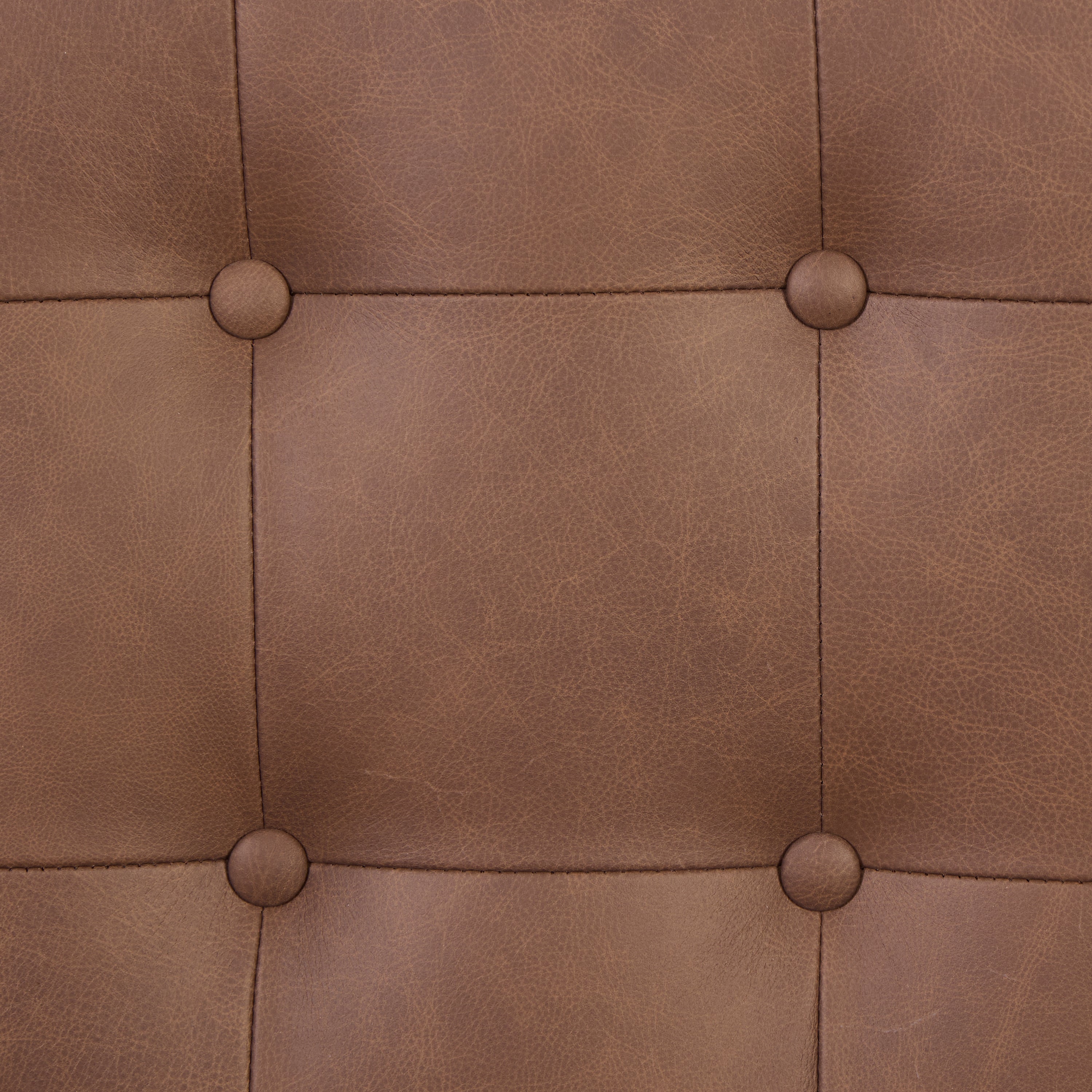Modern Caramel Brown Leather Lounge Chair with Tufted Back