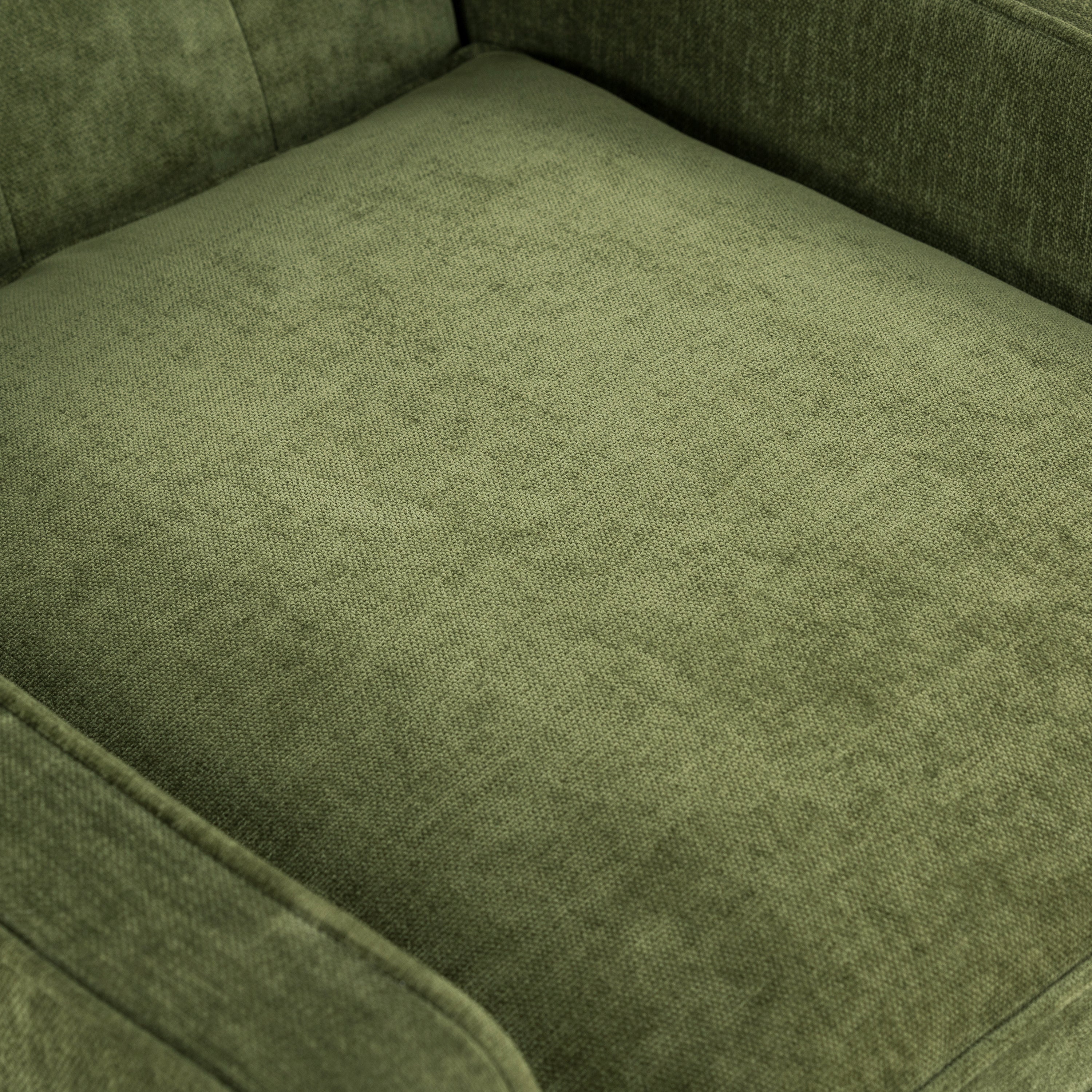 Modern Distressed Green Fabric Lounge Chair with Tufted Back