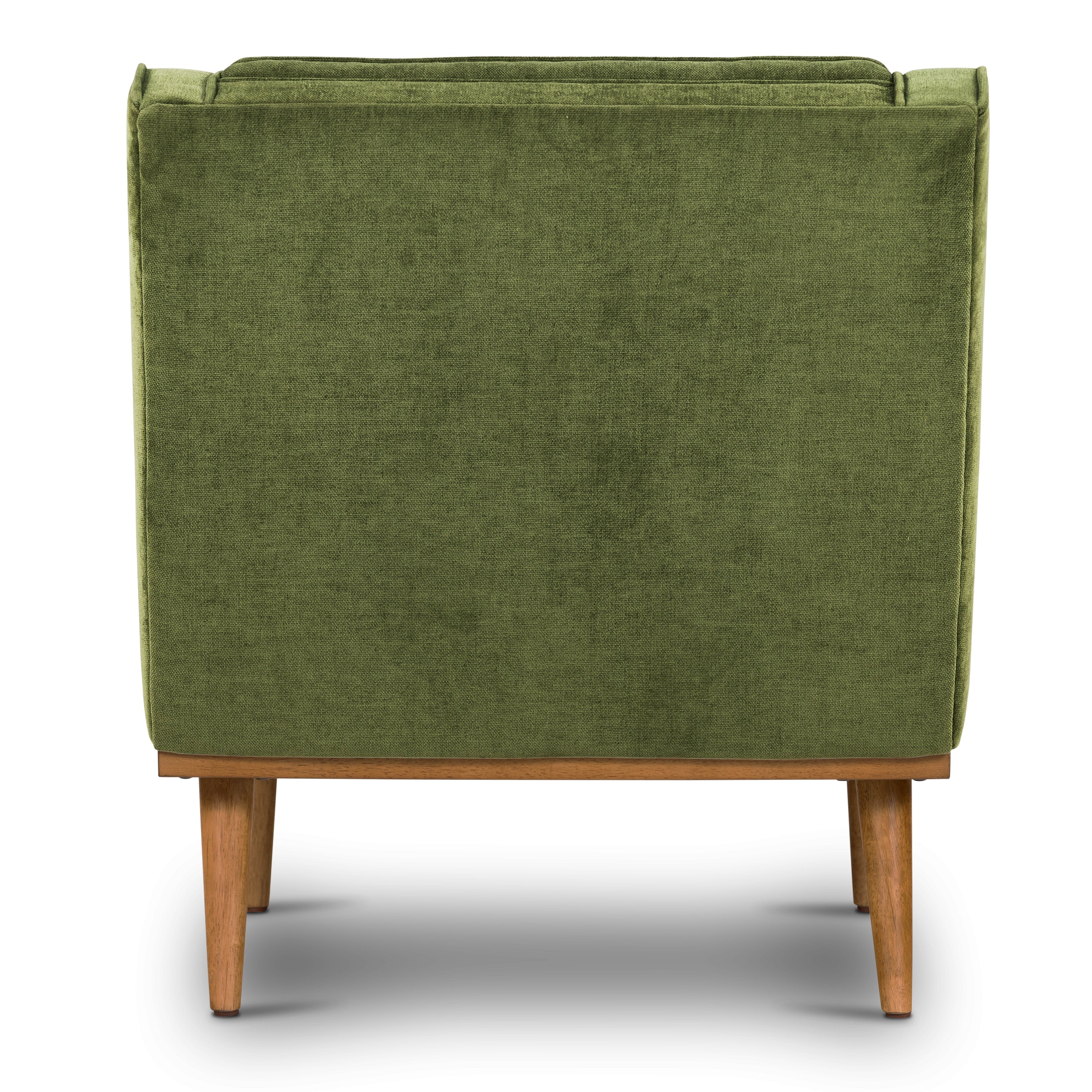 Modern Distressed Green Fabric Lounge Chair with Tufted Back