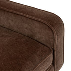 Fauteuil lounge en tissu marron bronzé de style Mid-Century avec bouton