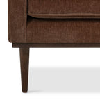 Fauteuil lounge en tissu marron bronzé de style Mid-Century avec bouton