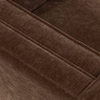 Fauteuil lounge en tissu marron bronzé de style Mid-Century avec bouton