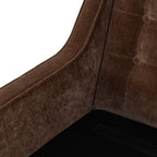 Fauteuil lounge en tissu marron bronzé de style Mid-Century avec bouton
