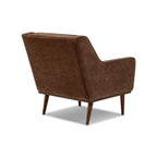 Fauteuil lounge en tissu marron bronzé de style Mid-Century avec bouton