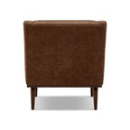 Fauteuil lounge en tissu marron bronzé de style Mid-Century avec bouton