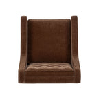 Fauteuil lounge en tissu marron bronzé de style Mid-Century avec bouton