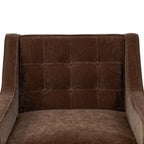 Fauteuil lounge en tissu marron bronzé de style Mid-Century avec bouton