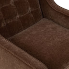 Fauteuil lounge en tissu marron bronzé de style Mid-Century avec bouton