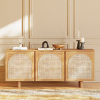 Bahut moderne en chêne avec rangement pour salle à manger ou entrée