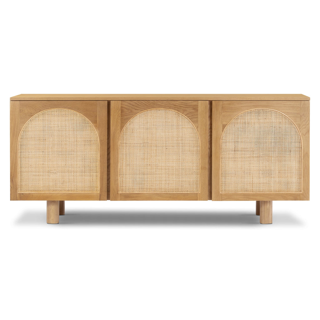 Modern Oak Oak Wood Sideboard with Storage for Dining Room or Entryway
