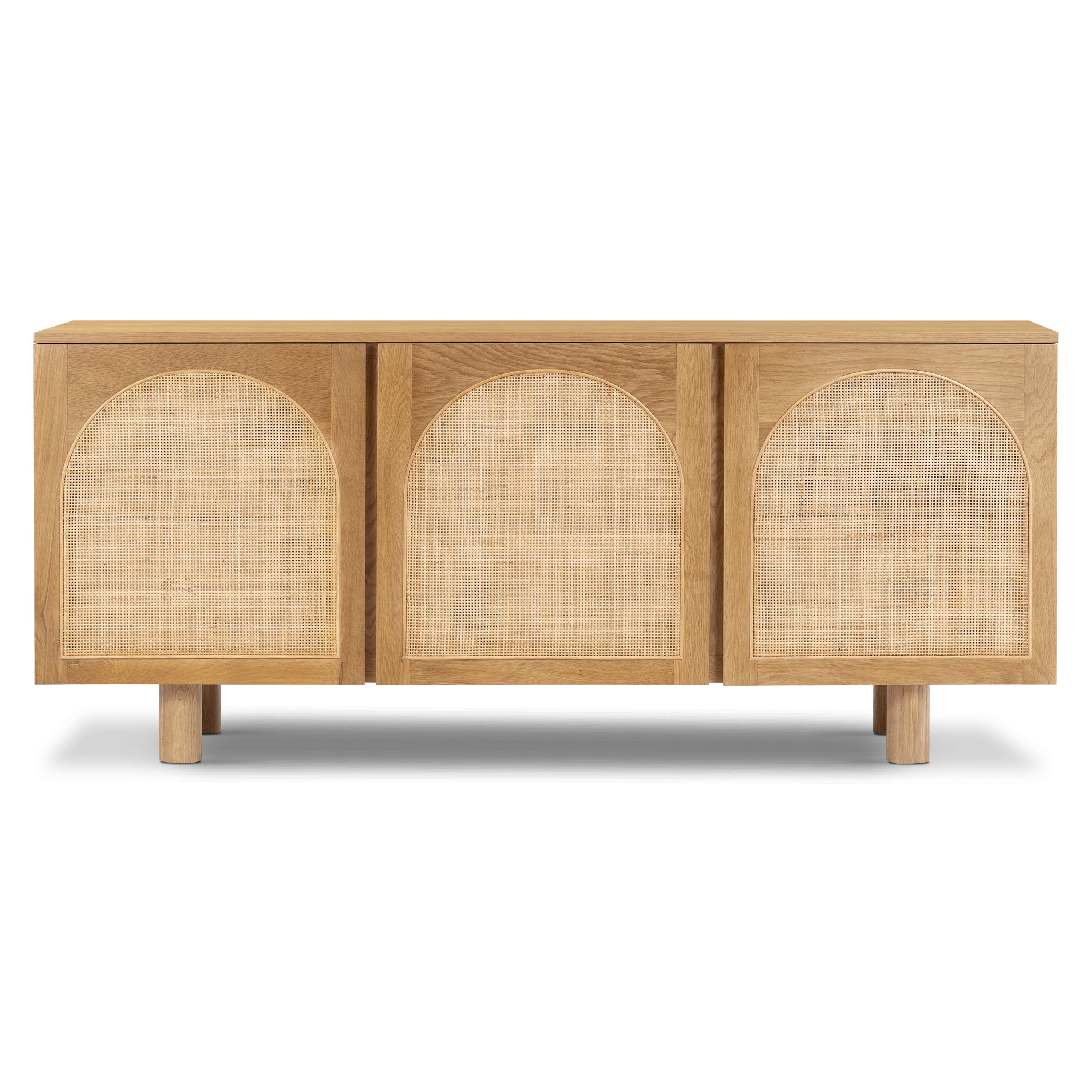 Modern Oak Oak Wood Sideboard with Storage for Dining Room or Entryway