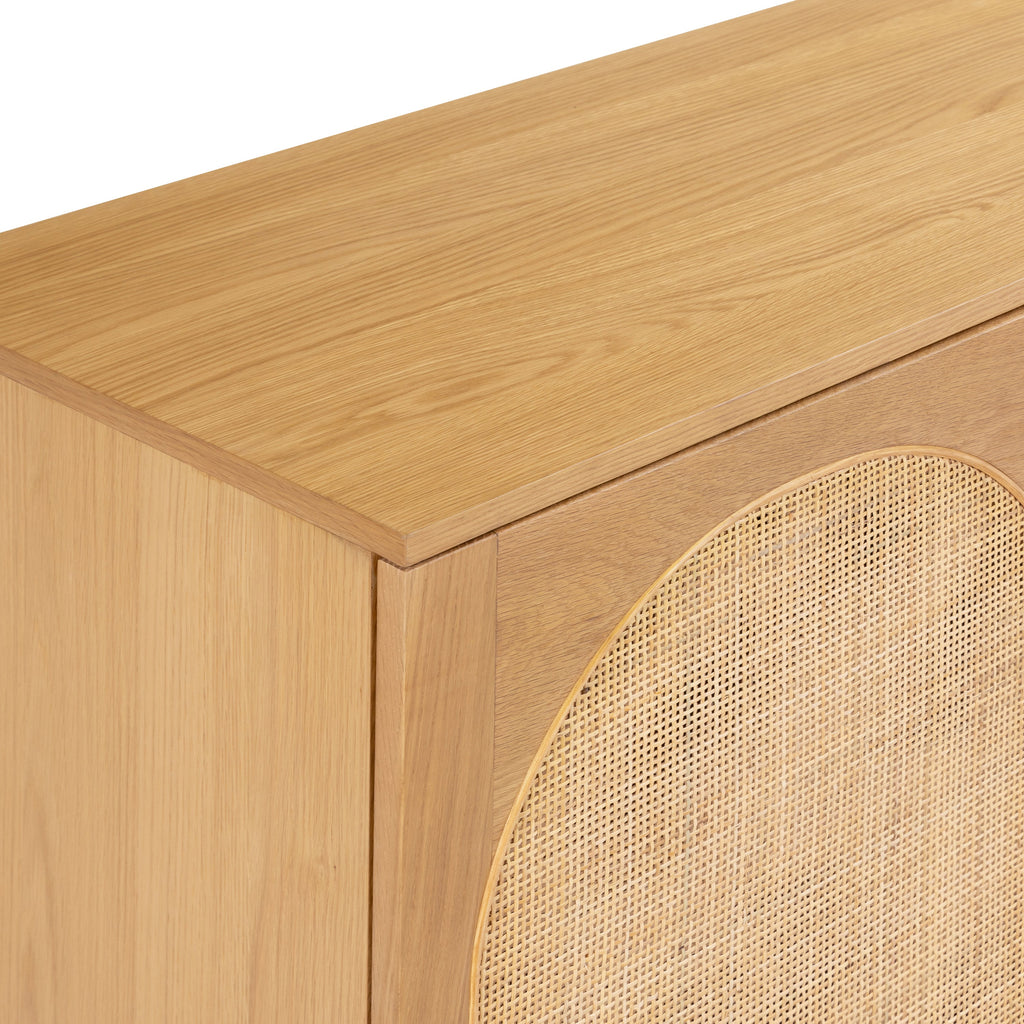 Modern Oak Oak Wood Sideboard with Storage for Dining Room or Entryway