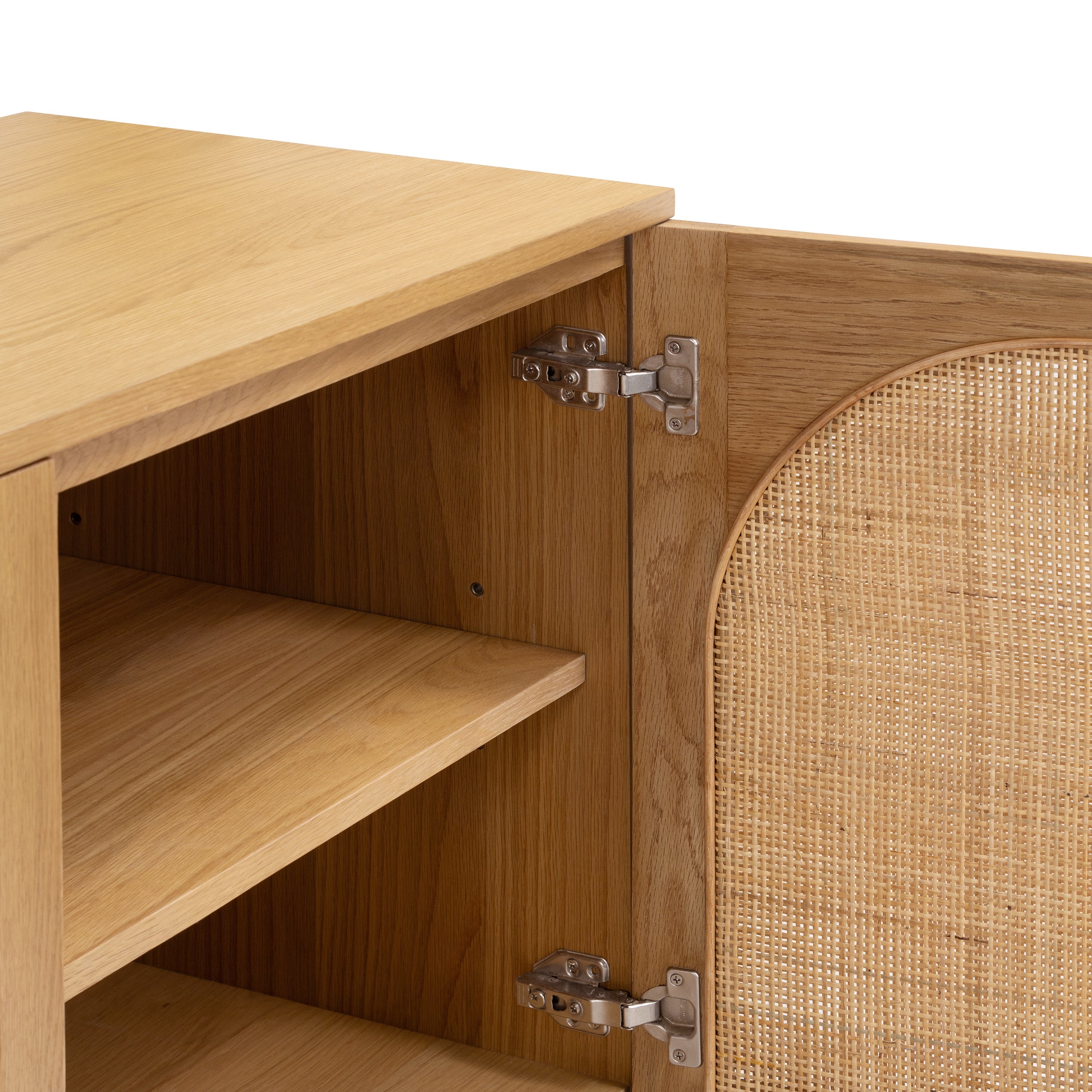 Modern Oak Oak Wood Sideboard with Storage for Dining Room or Entryway