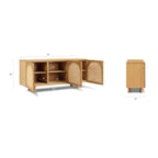 Bahut moderne en chêne avec rangement pour salle à manger ou entrée