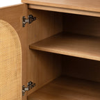 Buffet marron moderne en bois avec rangement pour salle à manger ou entrée