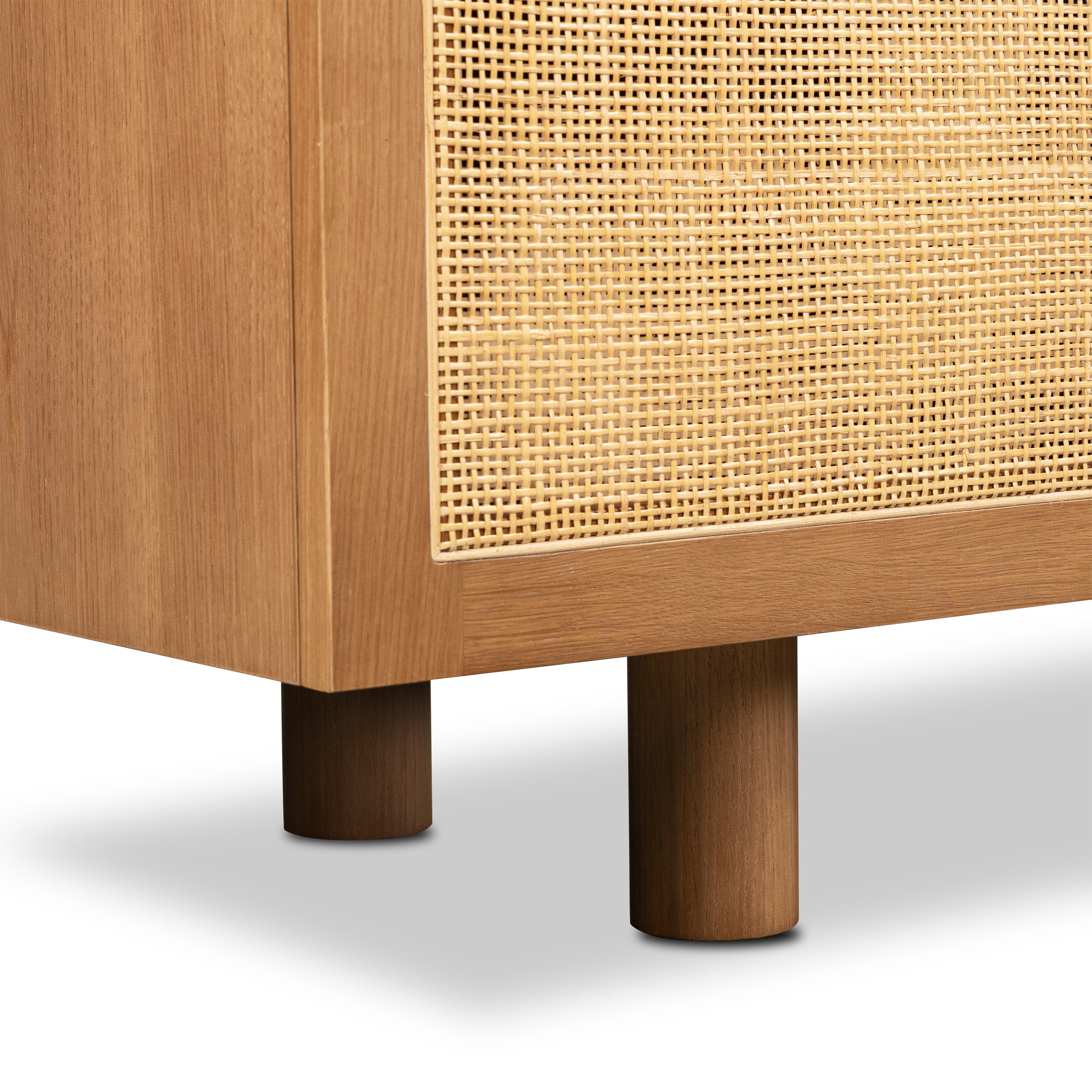 Modern Timber Brown Sideboard with Storage for Dining Room or Entryway