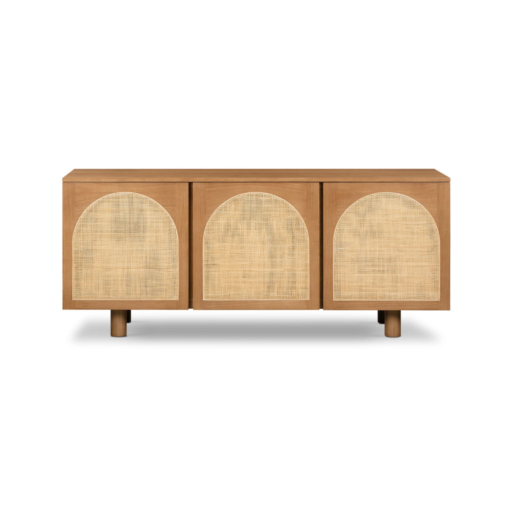 Modern Timber Brown Sideboard with Storage for Dining Room or Entryway