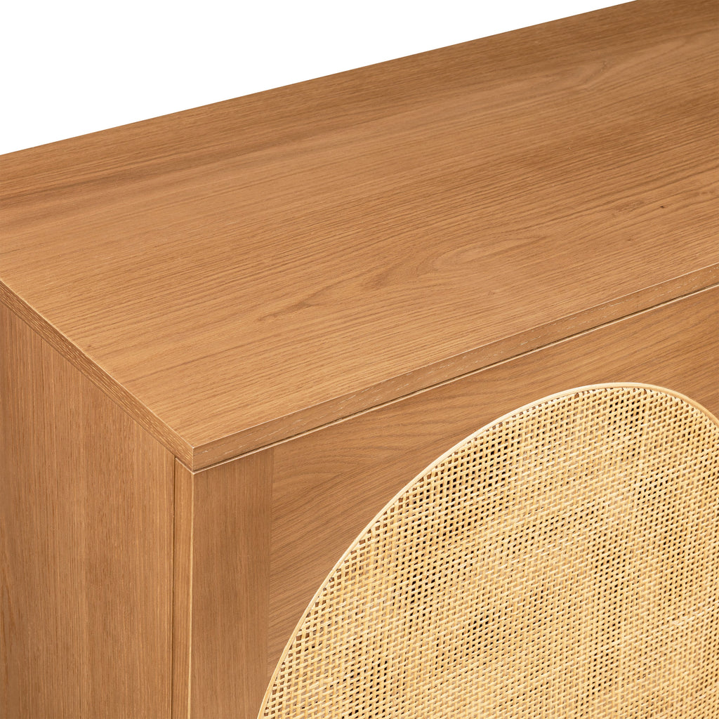Modern Timber Brown Sideboard with Storage for Dining Room or Entryway