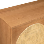 Buffet marron moderne en bois avec rangement pour salle à manger ou entrée