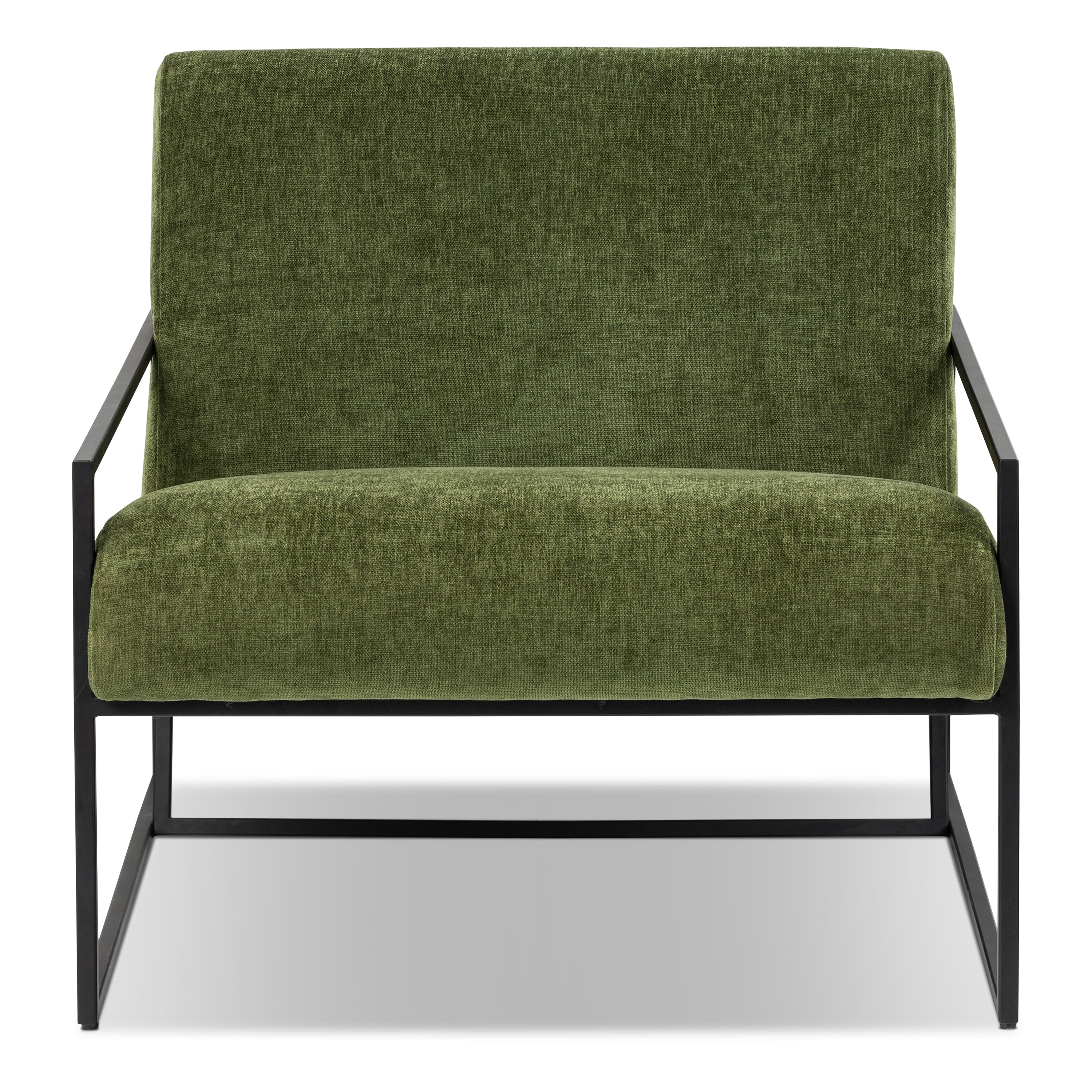 Modern Distressed Green Fabric Lounge Chair with Kiln-Dried Wood Frame