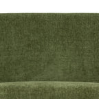 Fauteuil moderne en tissu vert vieilli avec cadre en bois séché au four