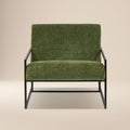 Modern Distressed Green Fabric Lounge Chair with Kiln-Dried Wood Frame