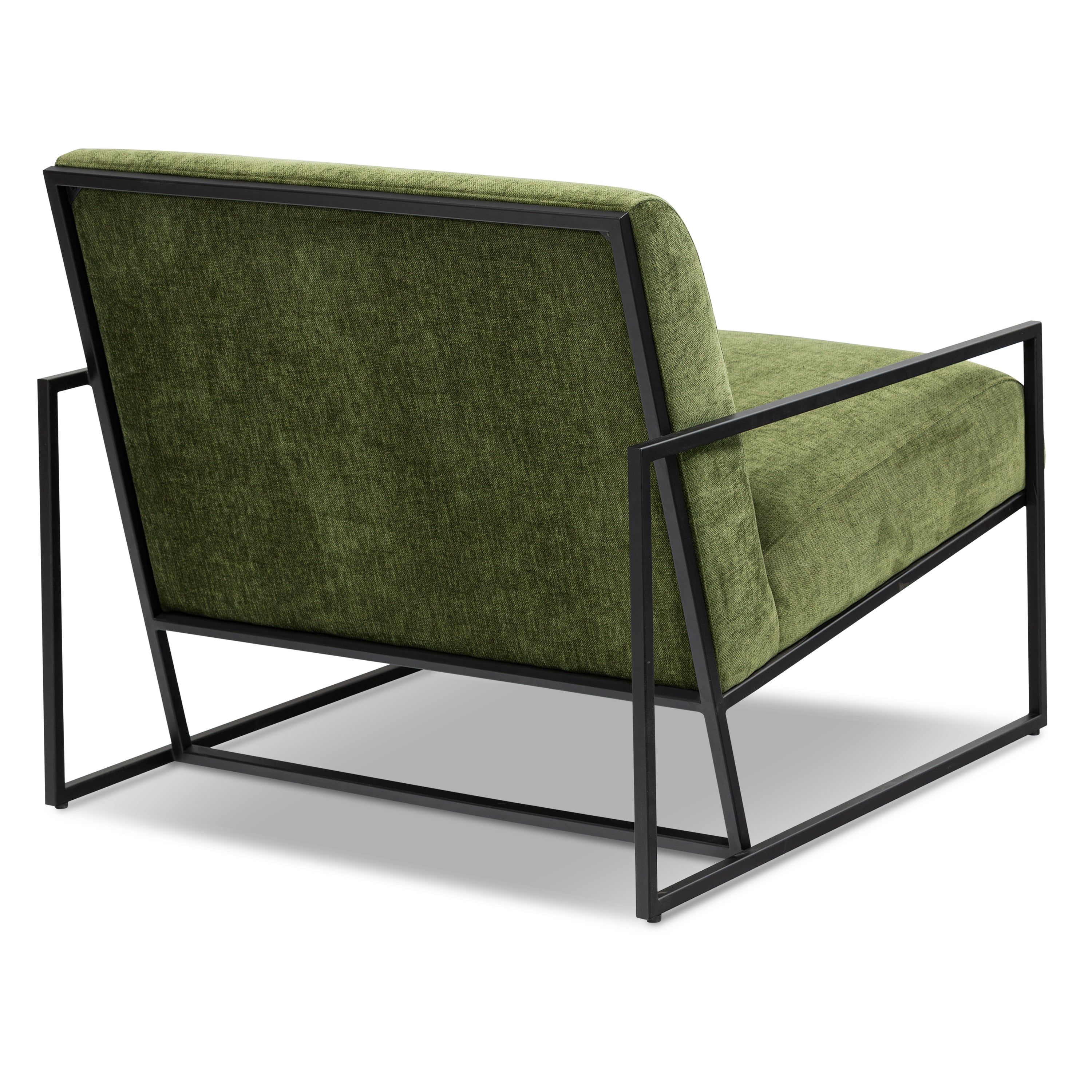 Modern Distressed Green Fabric Lounge Chair with Kiln-Dried Wood Frame