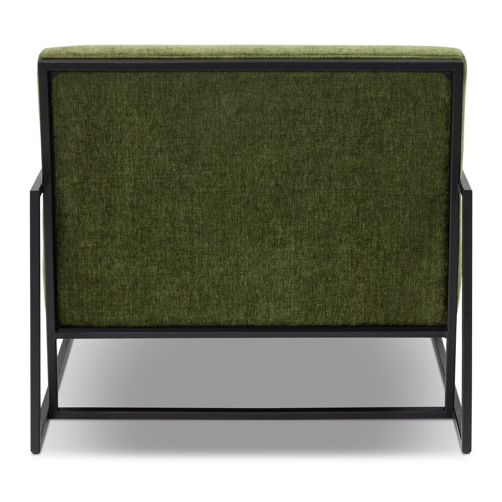 Modern Distressed Green Fabric Lounge Chair with Kiln-Dried Wood Frame