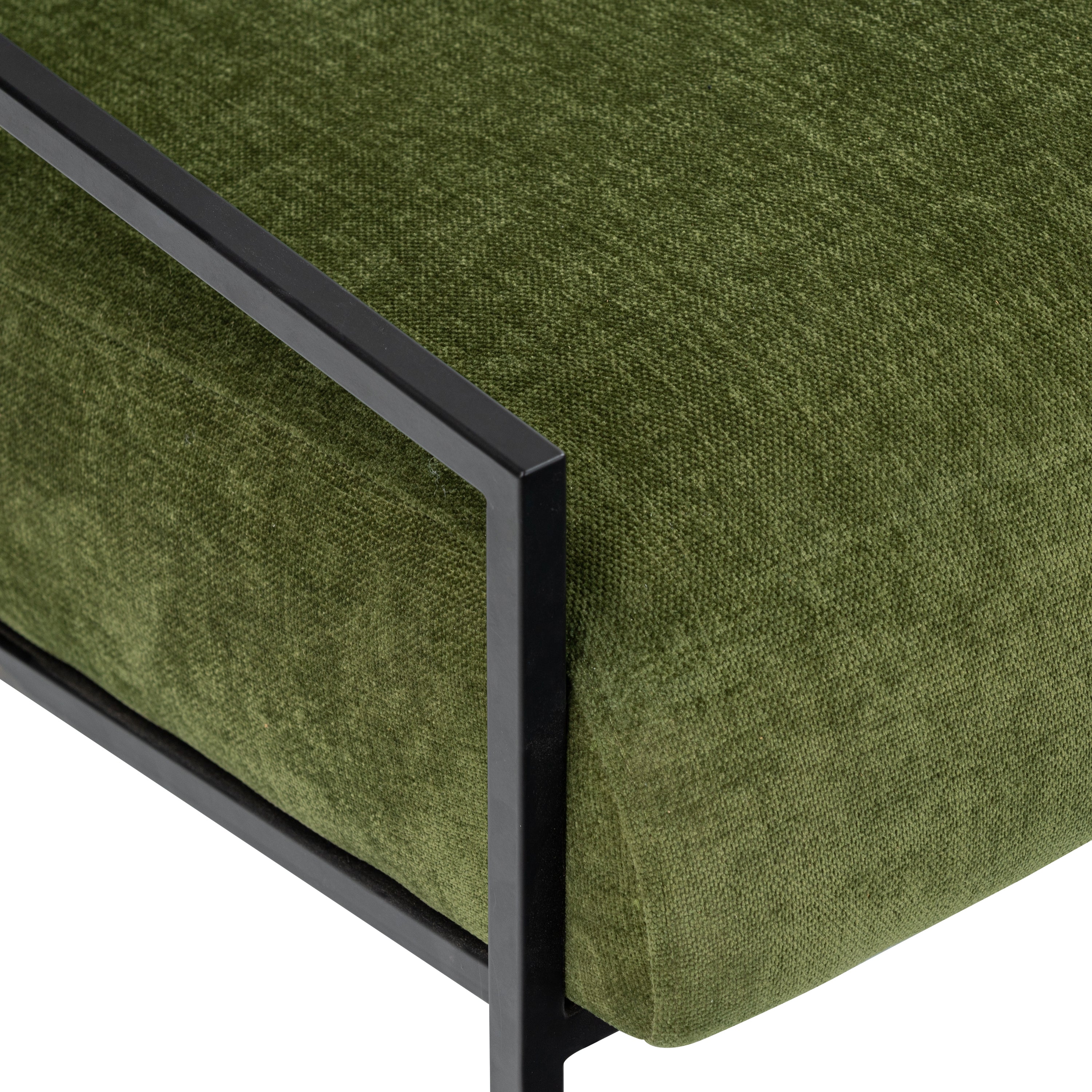 Modern Distressed Green Fabric Lounge Chair with Kiln-Dried Wood Frame