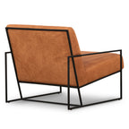 Fauteuil de salon moderne en cuir couleur cognac pour le salon
