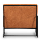 Fauteuil de salon moderne en cuir couleur cognac pour le salon