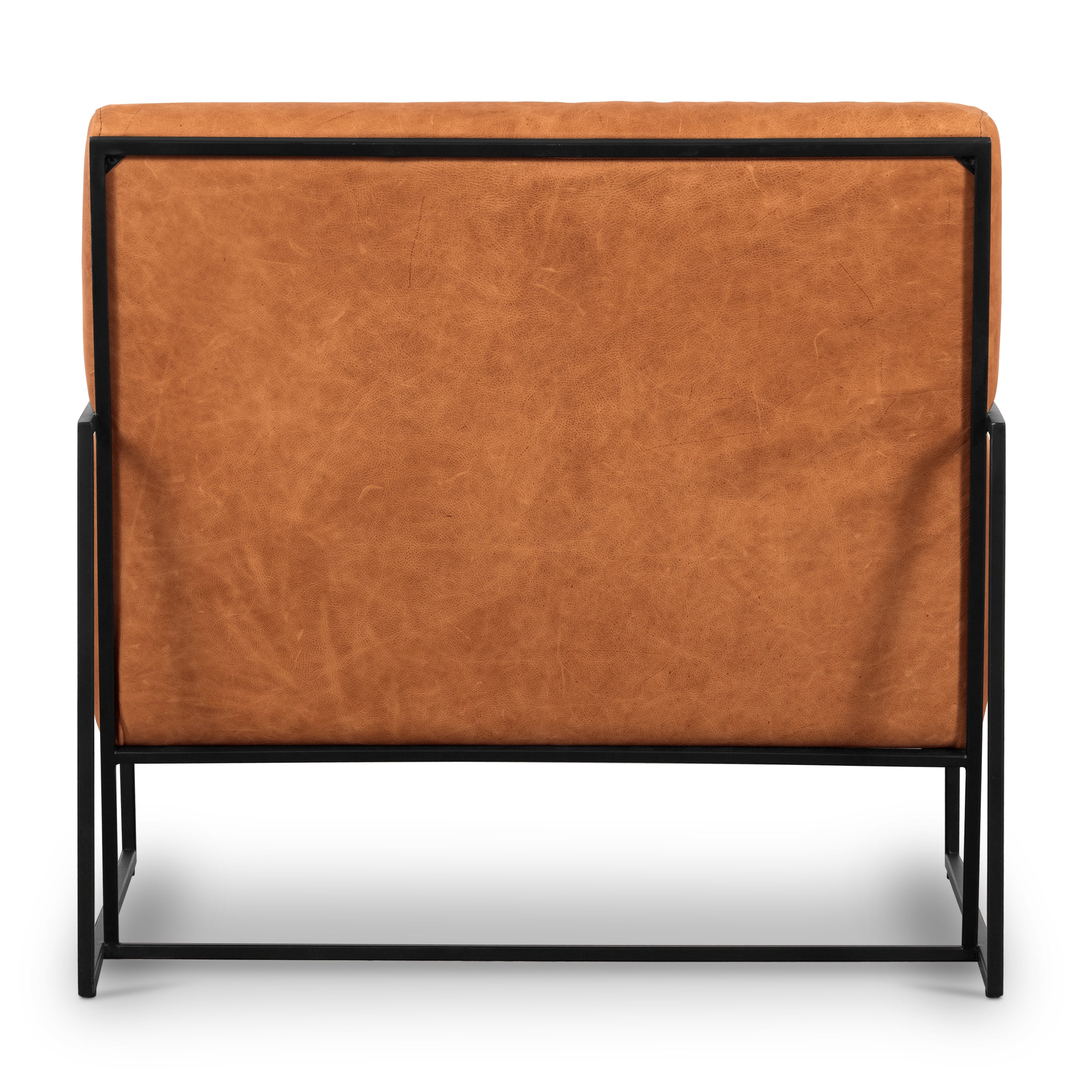 Modern Cognac Tan Leather Lounge Chair for Living Room