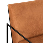 Fauteuil de salon moderne en cuir couleur cognac pour le salon