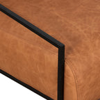 Fauteuil de salon moderne en cuir couleur cognac pour le salon